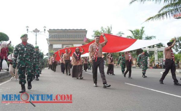 Rawat Kebhinekaan, Ribuan Pemuda Kabupaten Kediri Ikuti Kirab Kebangsaan